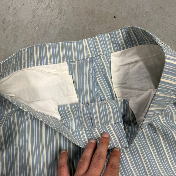 Hugo Boss Striped Lightweight Cotton Pants Light Blue "Biggs" 38x35 - Picture 3 of 9